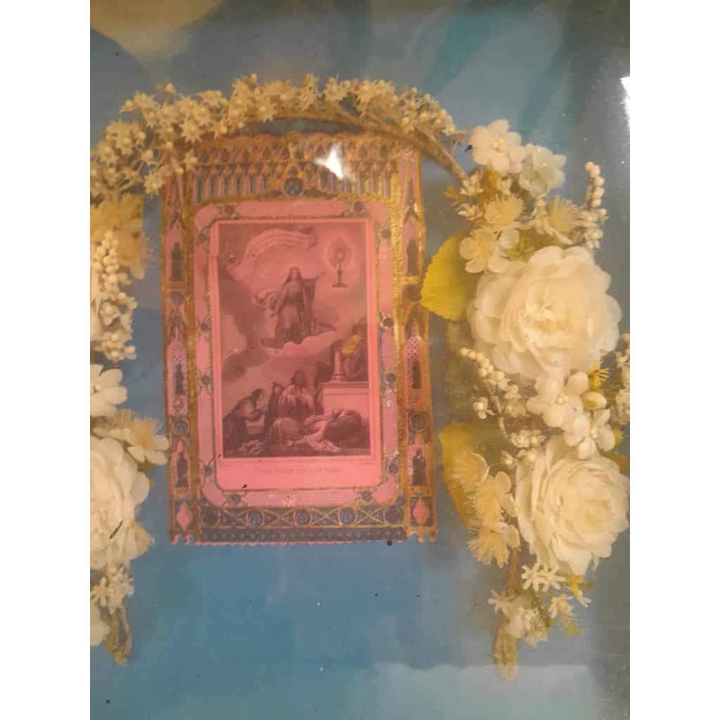 Cadre de communion, Napoléon III, bois noirci. 4