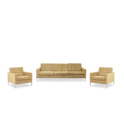 Florence Knoll, pour Knoll. Canapé et paire de fauteuils. Années 1960-70.