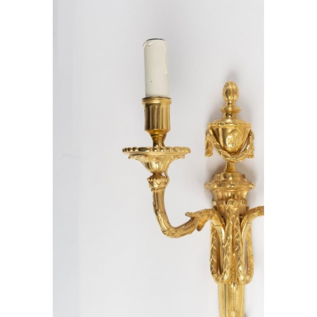 Paire d&rsquo;appliques de style Louis XVI. XIXème siècle. 5