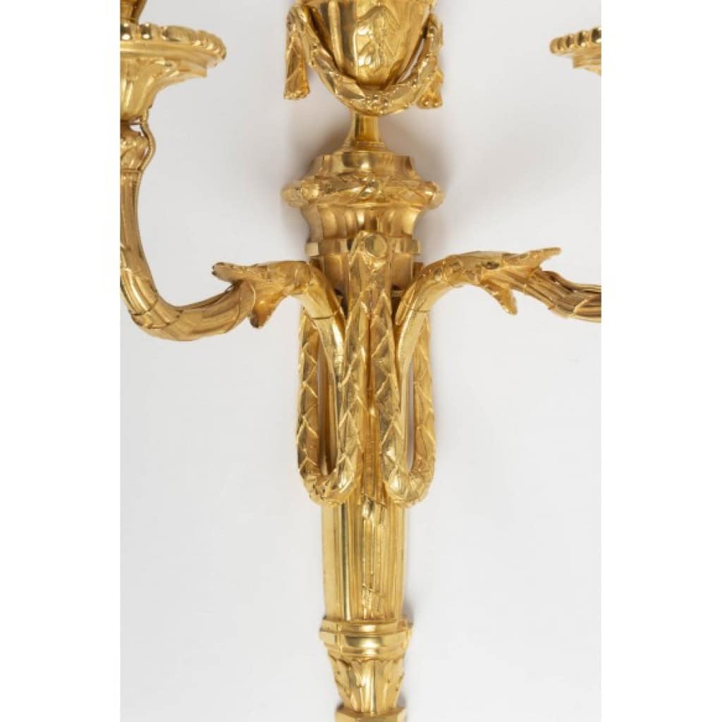 Paire d&rsquo;appliques de style Louis XVI. XIXème siècle. 6