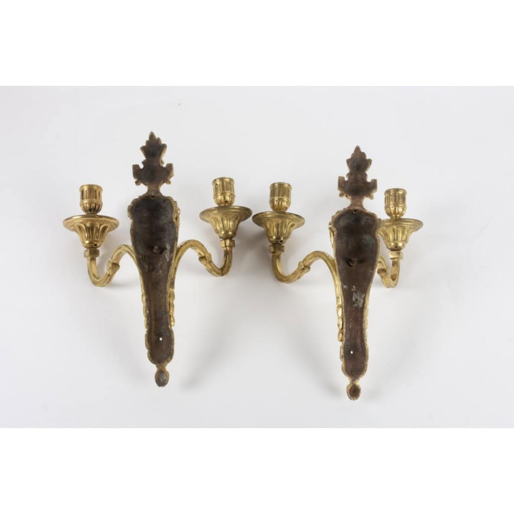 Paire d&rsquo;appliques d&rsquo;époque Louis XVI (1774 – 1793). XVIIIème siècle. 4