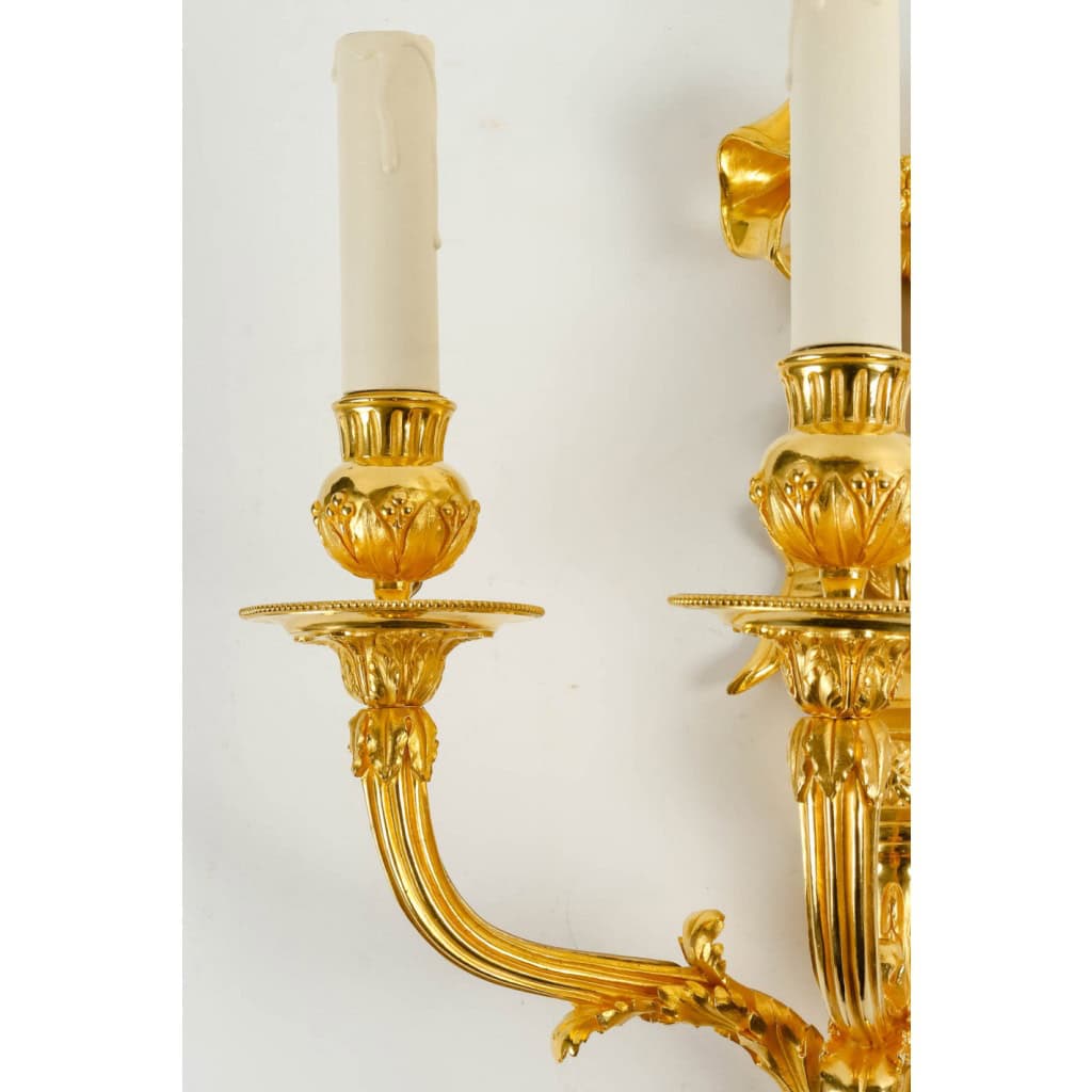 Paire d&rsquo;appliques d&rsquo;époque Napoléon III (1851 – 1870). XIXème siècle. 5
