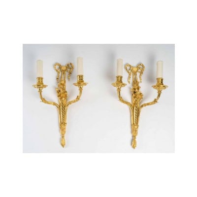 Paire d’appliques de style Louis XVI d’époque XIXème siècle. Paire d’appliques de style Louis XVI d’époque XIXème siècle.