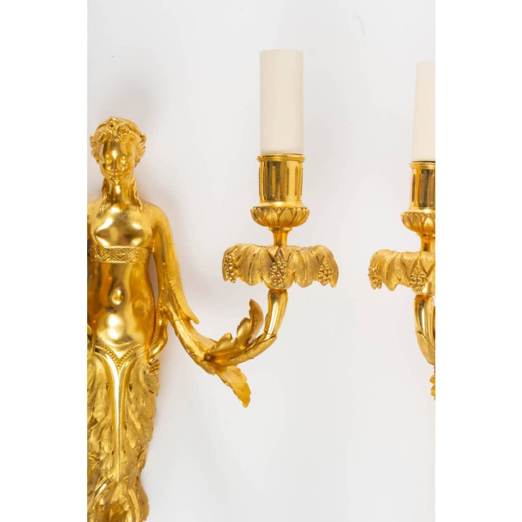 Paire d&rsquo;appliques de style Louis XVI. XIXème siècle. 5
