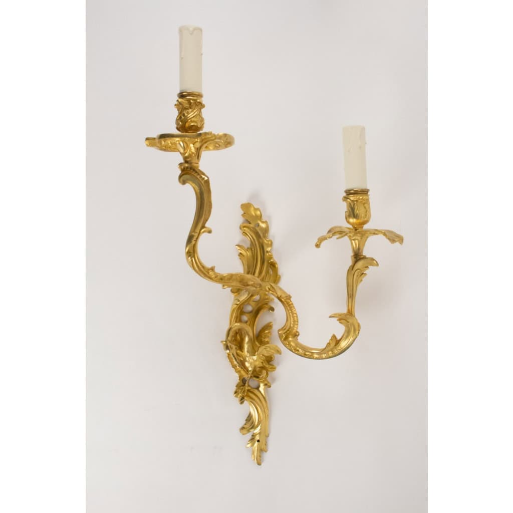 Paire d&rsquo;appliques de style Louis XV. XIXème siècle. 5