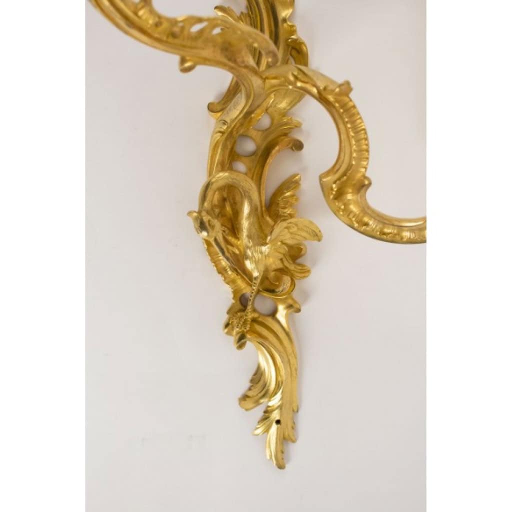 Paire d&rsquo;appliques de style Louis XV. XIXème siècle. 6