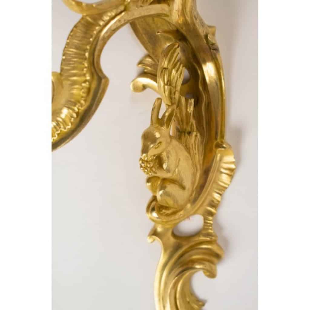 Paire d&rsquo;appliques de style Louis XV. XIXème siècle. 7