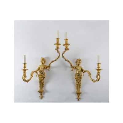 Paire d&rsquo;appliques de style Régence. XIXème siècle.