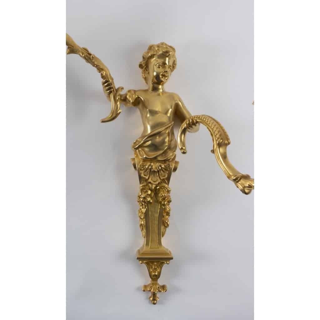 Paire d&rsquo;appliques de style Régence. XIXème siècle. 4
