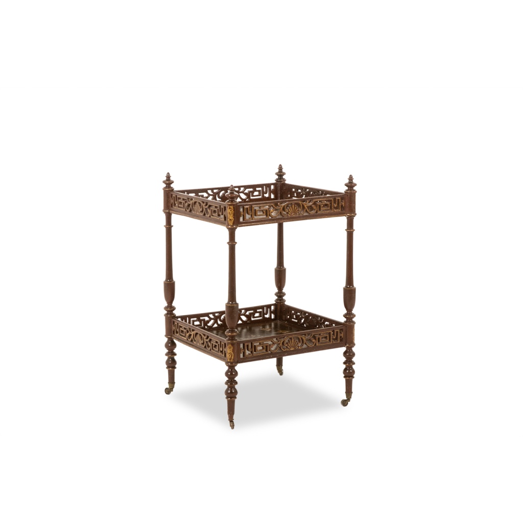 Petite table desserte à décor de laque japonisant. Epoque Napoleon III 3