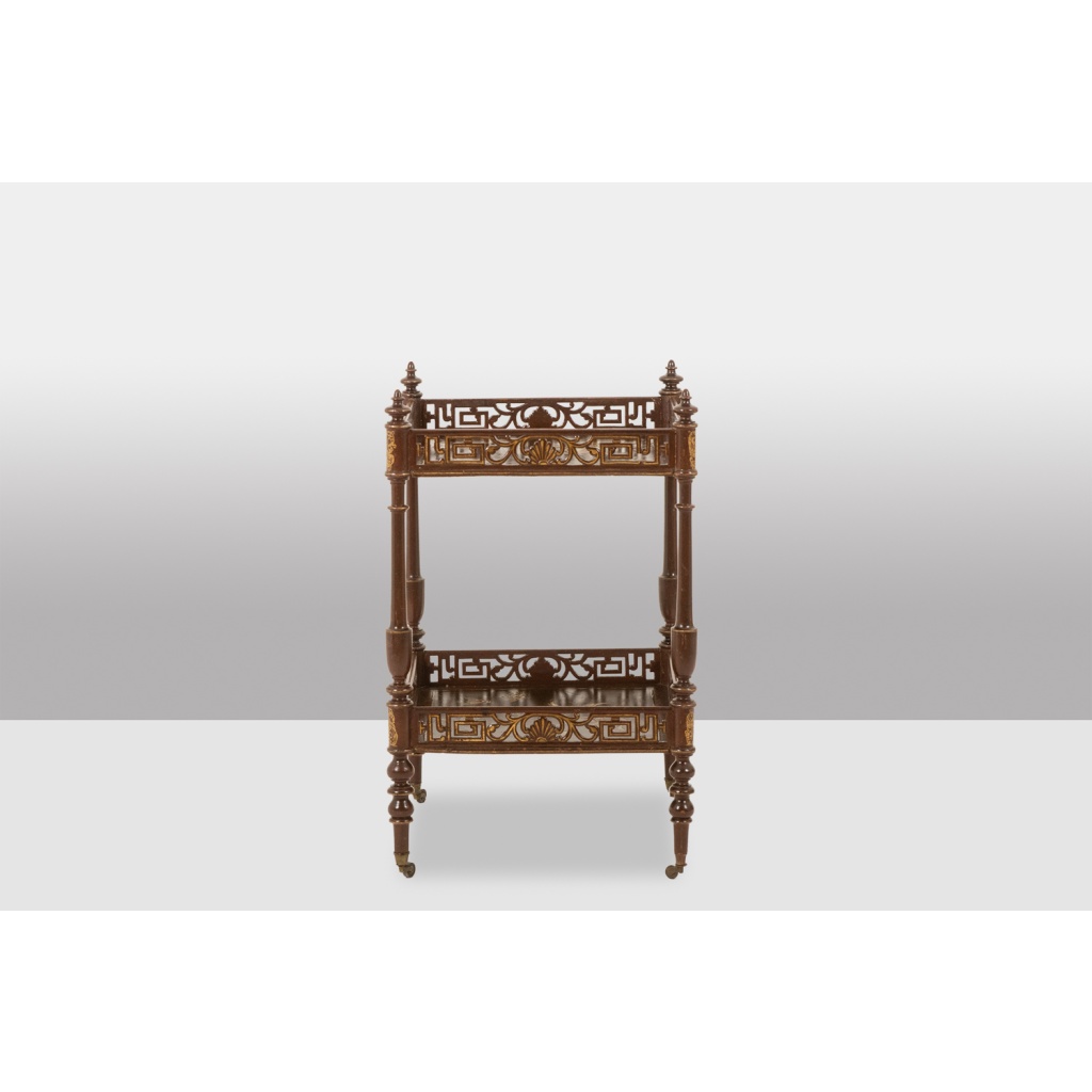 Petite table desserte à décor de laque japonisant. Epoque Napoleon III 4