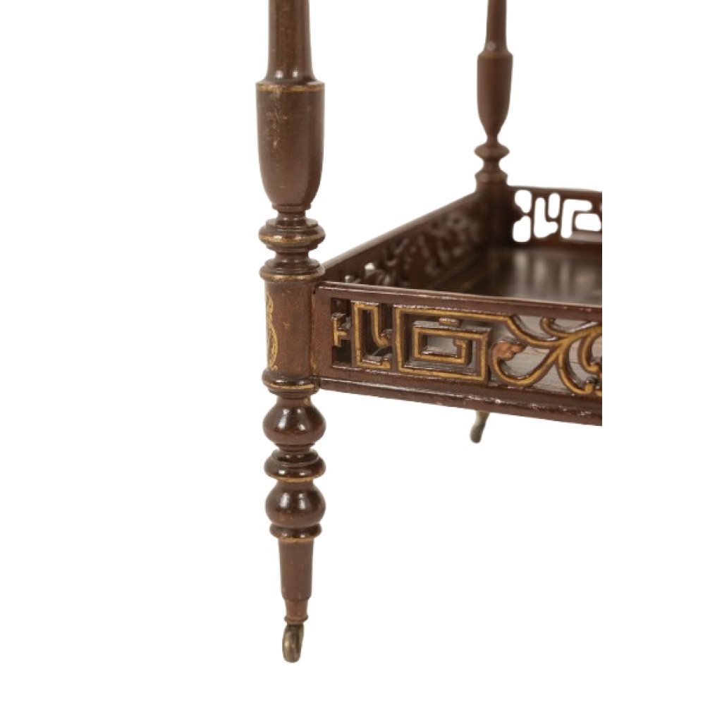 Petite table desserte à décor de laque japonisant. Epoque Napoleon III 12